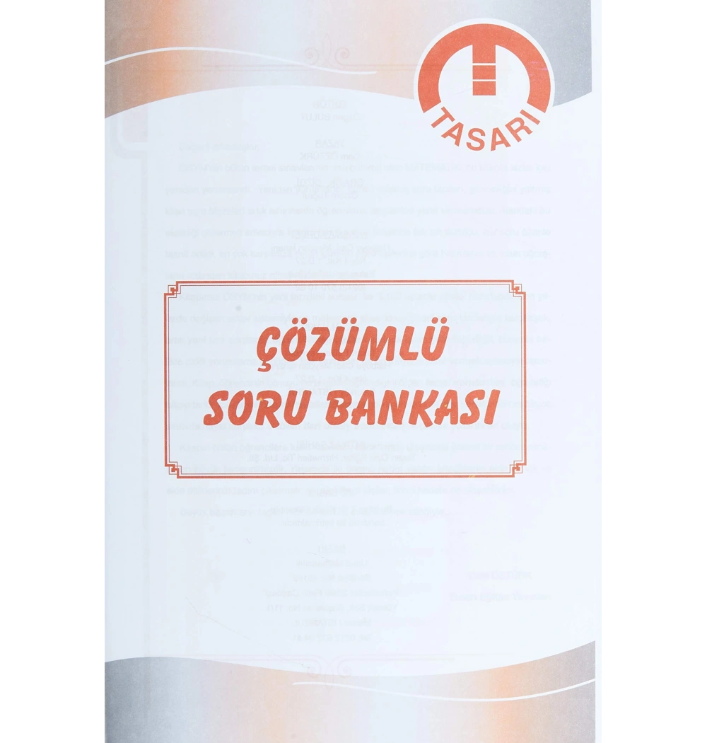 Tasarı Dgs Matematik Çözümlü Soru Bankası