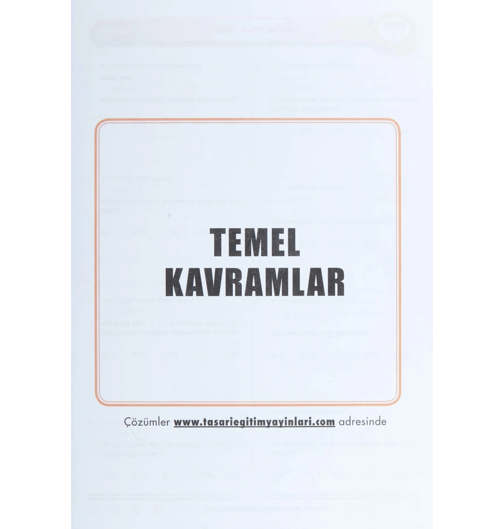 Tasarı Dgs Matematik Çözümlü Soru Bankası