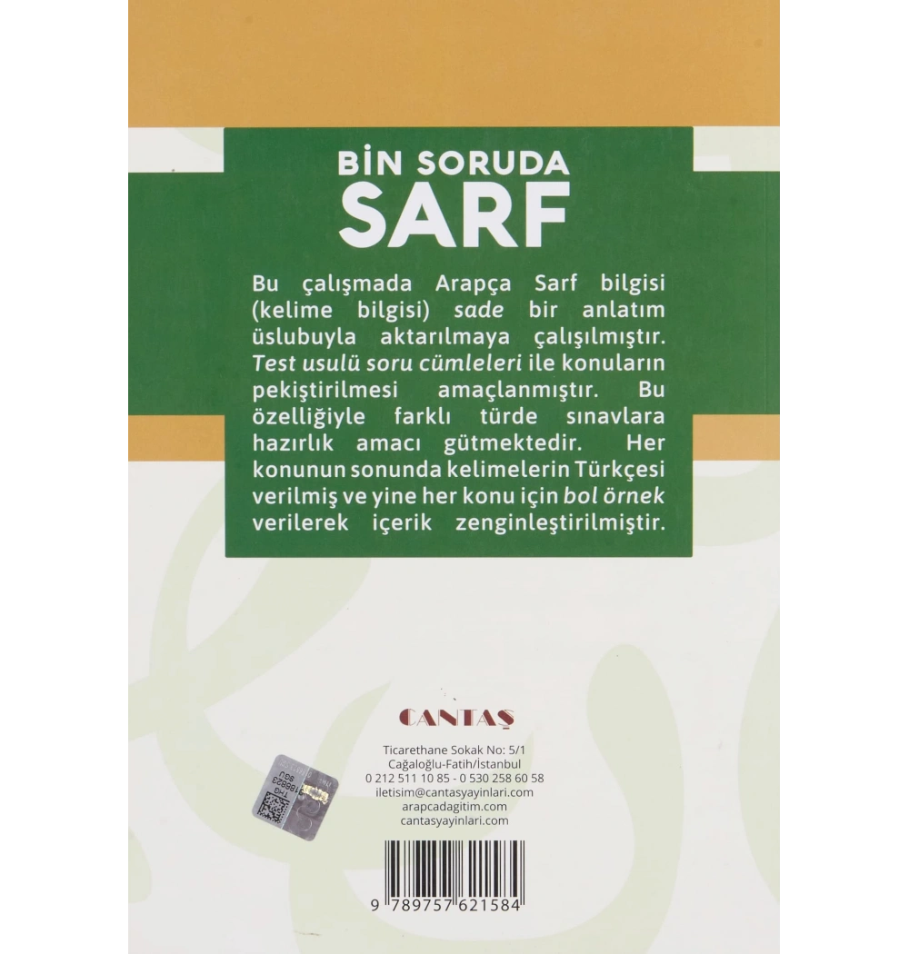 Bin Soruda Sarf Konu Anlatımlı Sarf Bilgisi-Halit Can-Cantaş