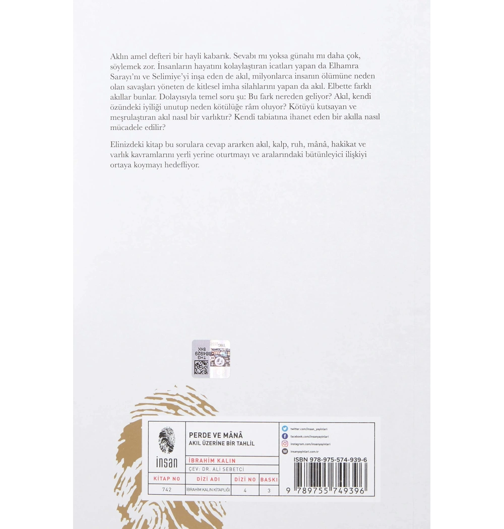 Perde Ve Mana   Akıl Üzerine Bir Tahlil İbrahim Kalın   İnsan Yayın