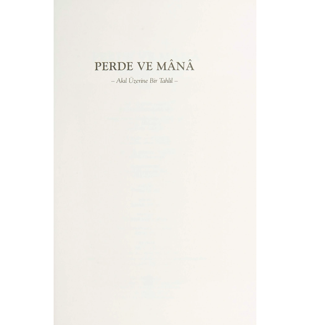 Perde Ve Mana   Akıl Üzerine Bir Tahlil İbrahim Kalın   İnsan Yayın