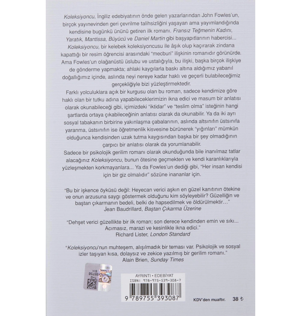 Koleksiyoncu Ayrıntı John Fowles Ayrıntı