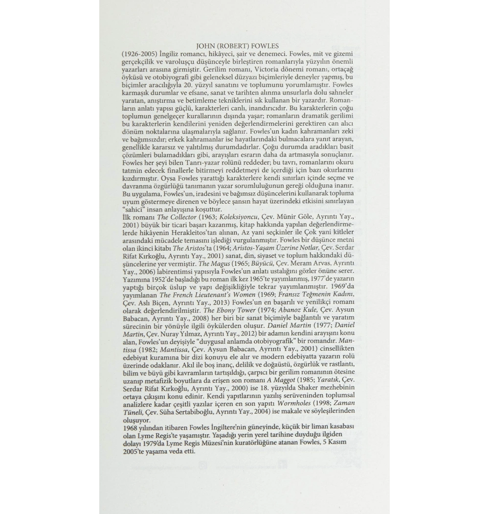 Koleksiyoncu Ayrıntı John Fowles Ayrıntı