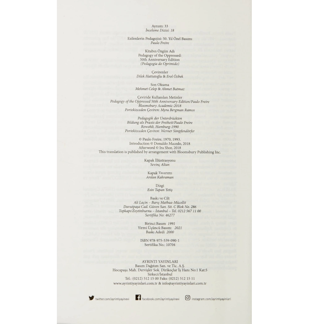 Ezilenlerin Pedagojisi P.Freıre Ayrıntı