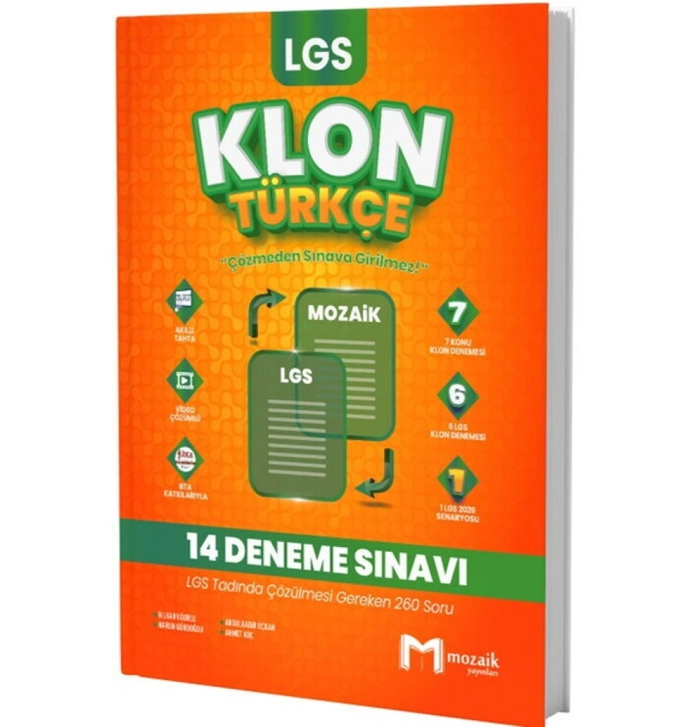Mozaik Lgs Türkçe Klon 14 Deneme sınavı