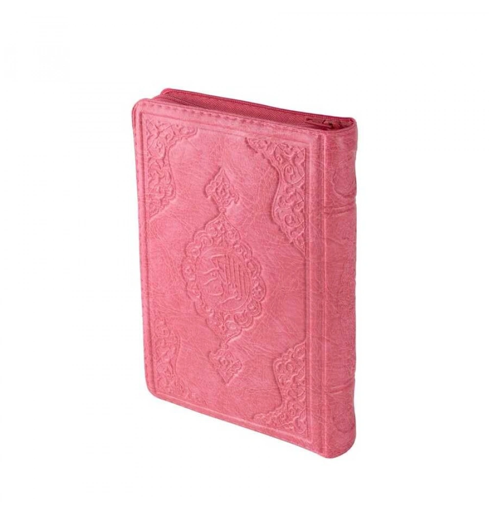 Hayrat Cep Boy Fermuarlı Kuranı Kerim Pembe Renkli