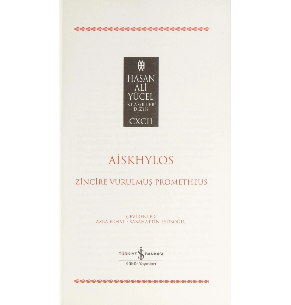 Zincire Vurulmuş Promotheus   Aiskhylos   İş Bankası