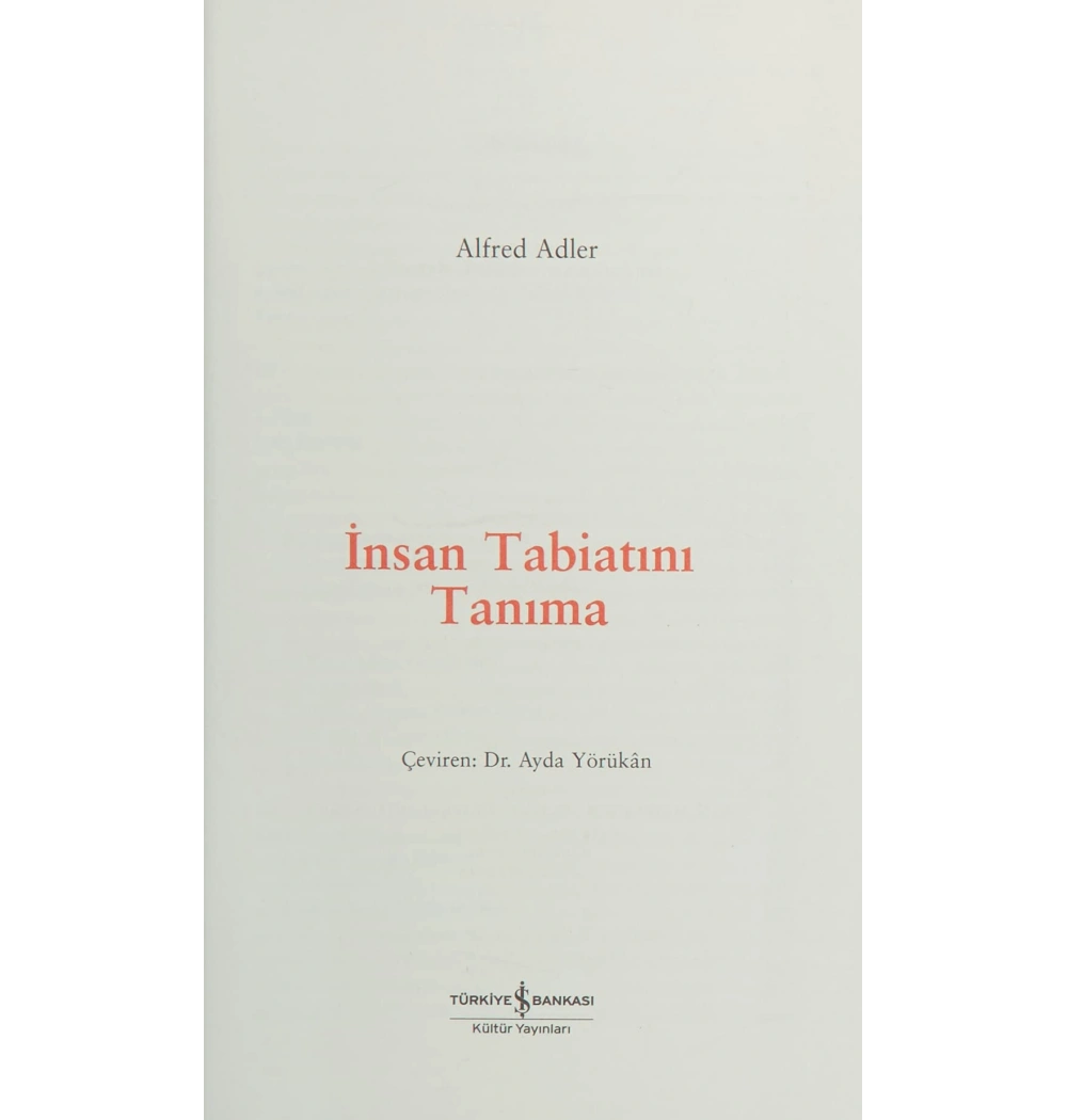 İnsan Tabiatını Tanıma   Alfred Adler   İş Bankası