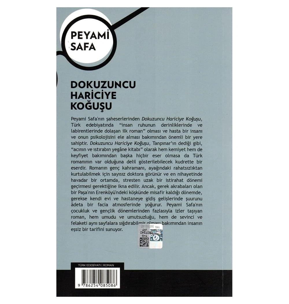 Dokuzuncu Hariciye Koğuşu    Peyami Safa    Ötüken