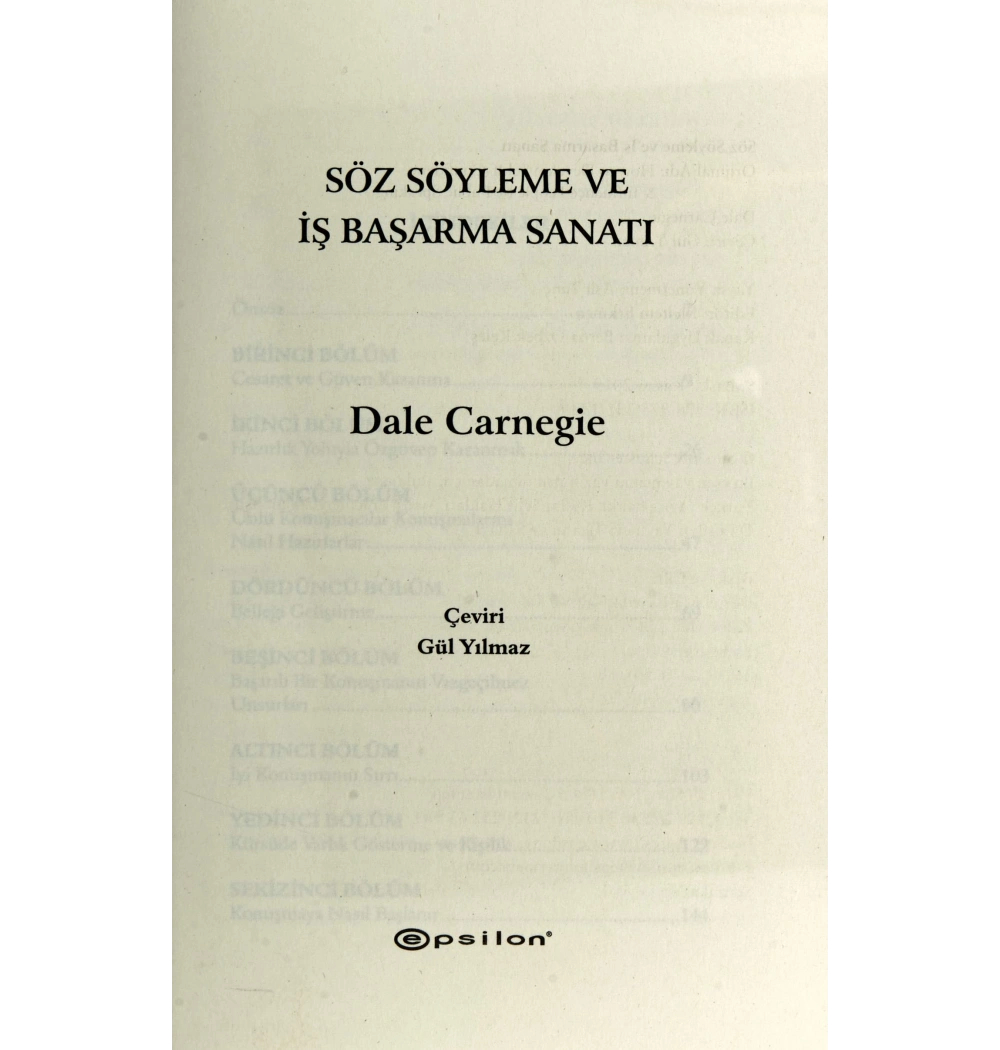 Söz Söyleme Ve İş Başarma Sanatı     Epsilon