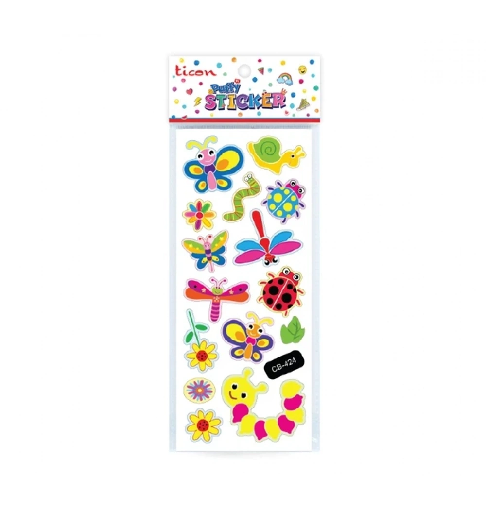 Ticon Sticker Tps-007-13 Puffy Hayvan Figürleri Kod:348910