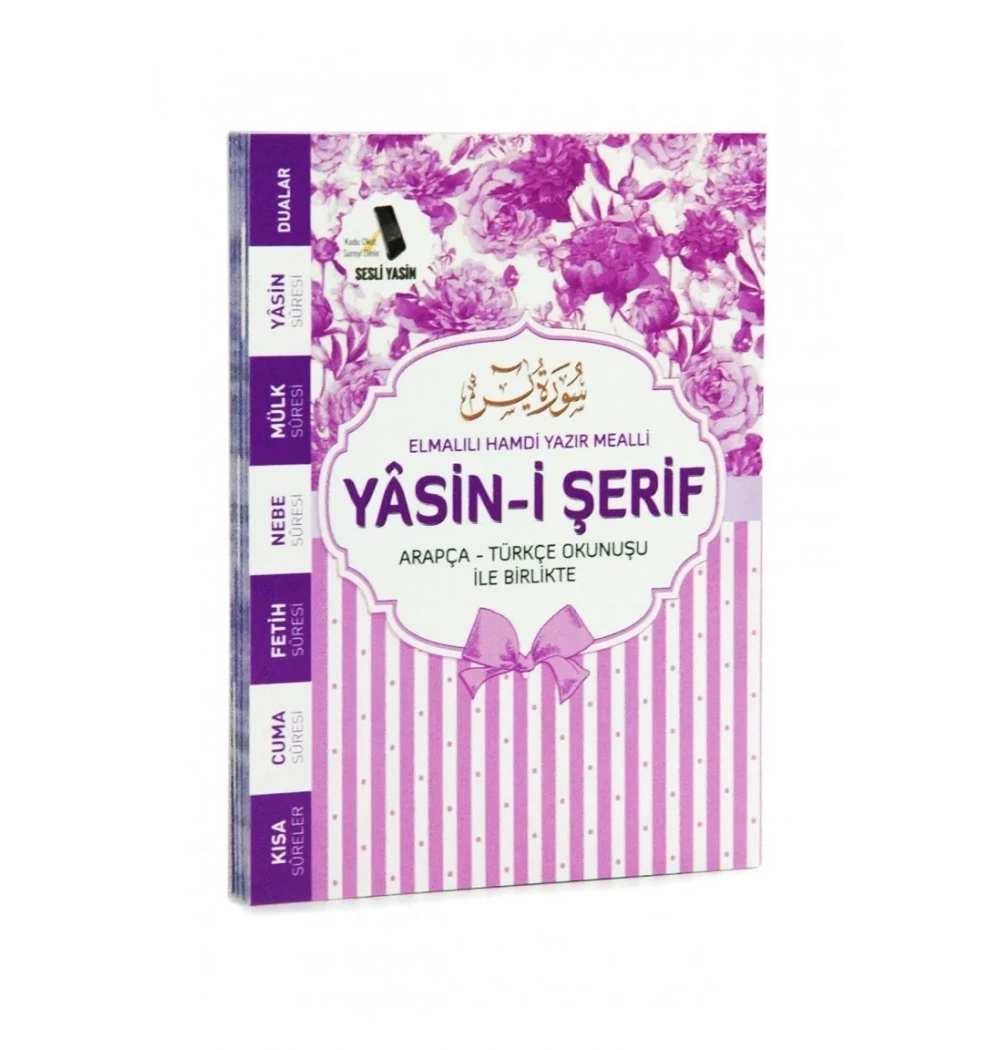 Gül Çanta Boy 80 Sayfa 3lü Yasin Cüzü Karton Kapak Mor Furkan Neşriyat