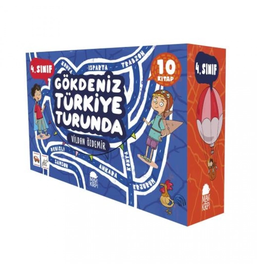 Gökdeniz Türkiye Turunda 1. Set - 4.Sınıf 10 Kitap Vildan Özdemir Mavi Kirpi