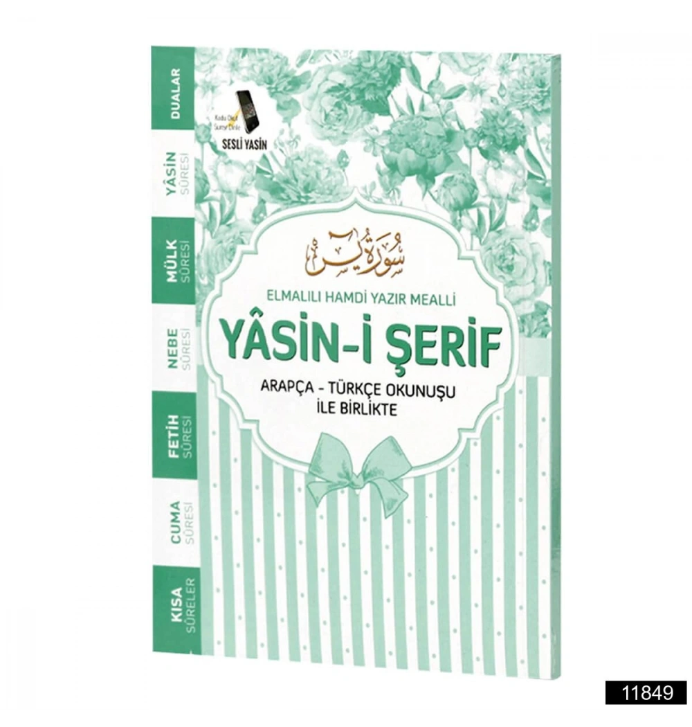 Gül Çanta Boy 80 Sayfa 3lü Yasin Cüzü Karton Kapak Su Yeşil Furkan Neşriyat