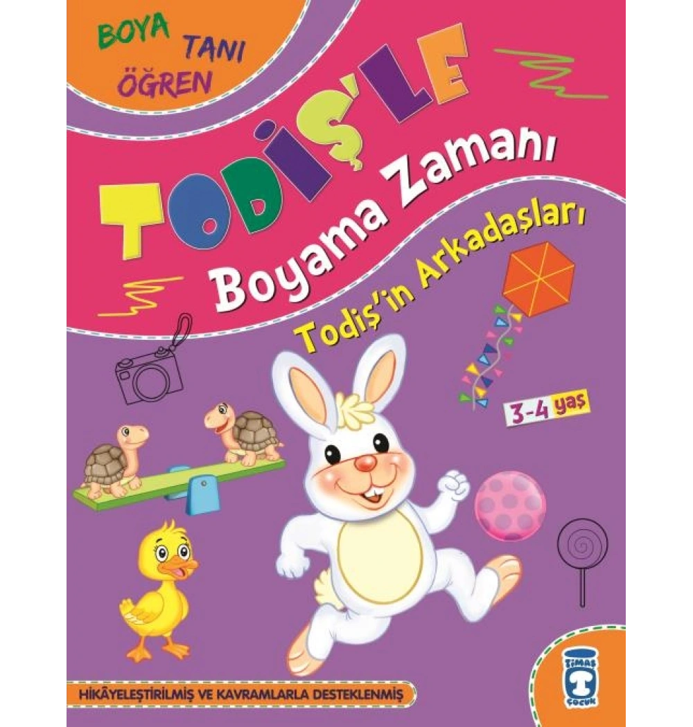 Todişle Boyama Zamanı Boya Tanı Öğren 3 Kitap 3-4 Yaş Timaş Çocuk