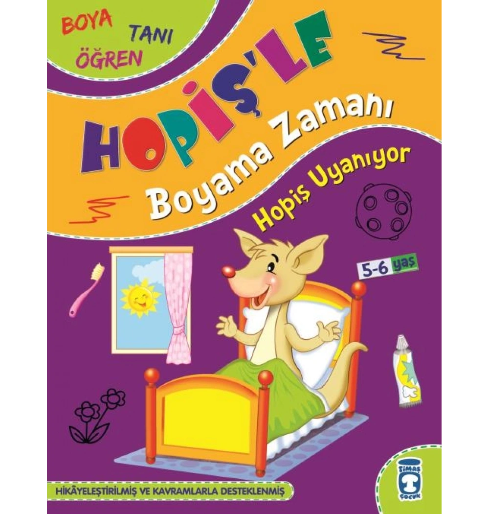 Hopişle Boyama Zamanı Boya Tanı Öğren 3 Kitap 5-6 Yaş Timaş Çocuk
