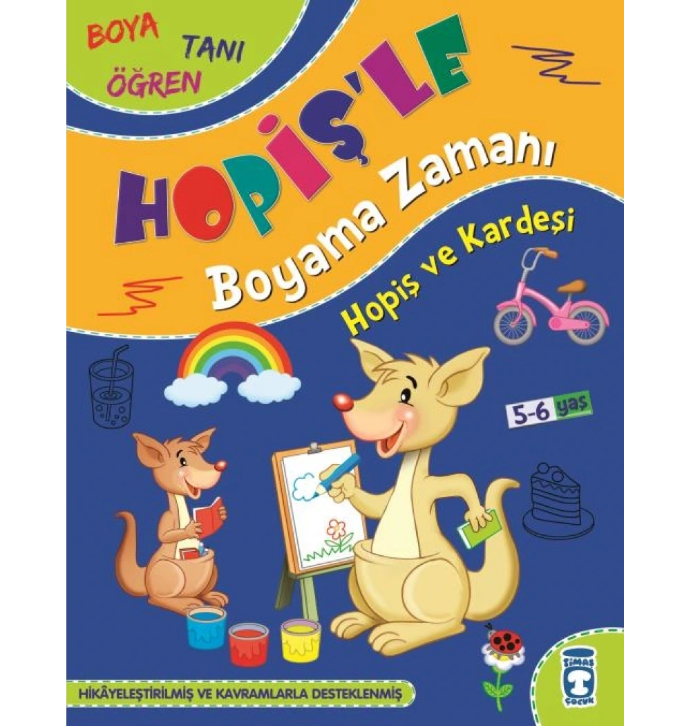 Hopişle Boyama Zamanı Boya Tanı Öğren 3 Kitap 5-6 Yaş Timaş Çocuk