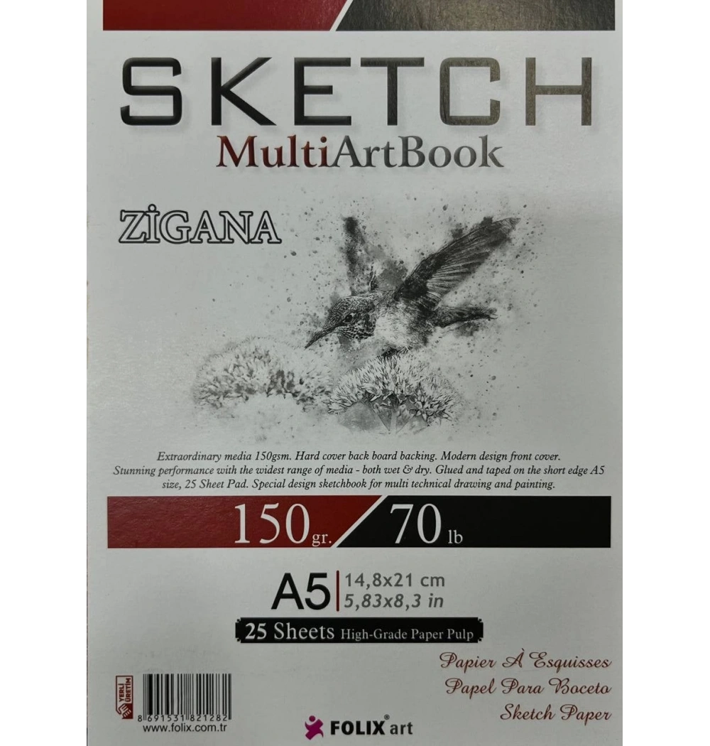 Folix Sketch Multi Art. 150 Gr A5 25 Yaprak Defter
