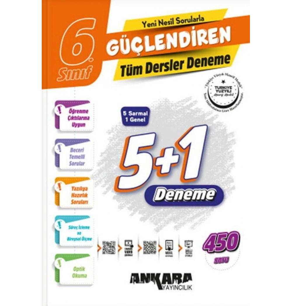 6.Sınıf Tüm Dersler 5 Sarmal 1 Genel Güçlendiren Denemeler Ankara Yayıncılık