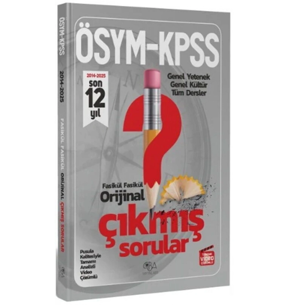 Cba Ösym Kpss Gy Gk 2014-2025 Son 12 Yıl Orijinal Çıkmış Sorular Video Çözümlü