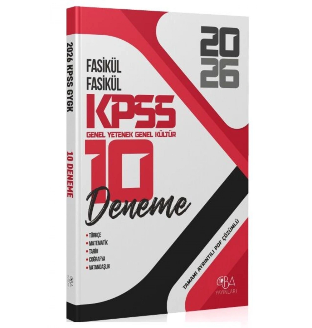Cba 2026 Kpss Gy Gk 10 Fasikük Deneme Cba Yayınları