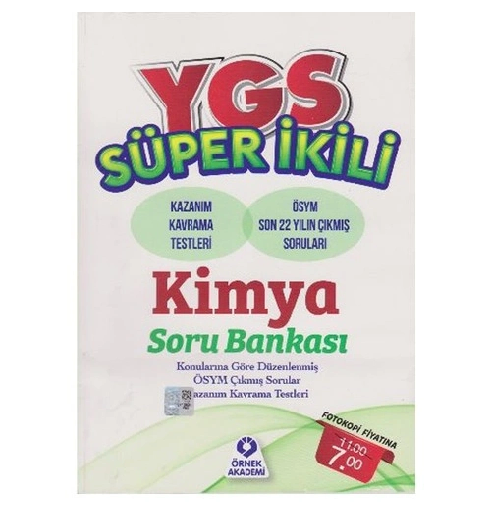 Ygs Süper İkili Kimya Soru Bankası  Ö Akademi