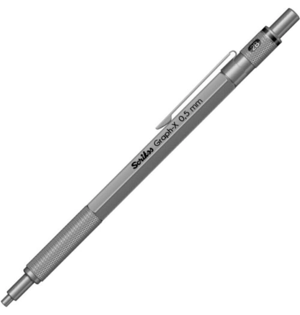 Scrikss Graph-X Metal Versatil 0,5 Mm Kurşun Gri 2B Kutulu