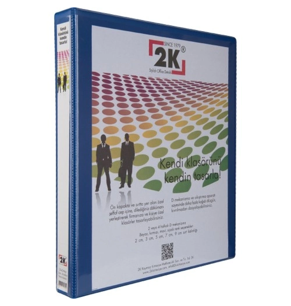 2K CEPLİ FİRMA KLASÖRÜ 3 CM, 4 HALKALI KLASÖR MAVİ