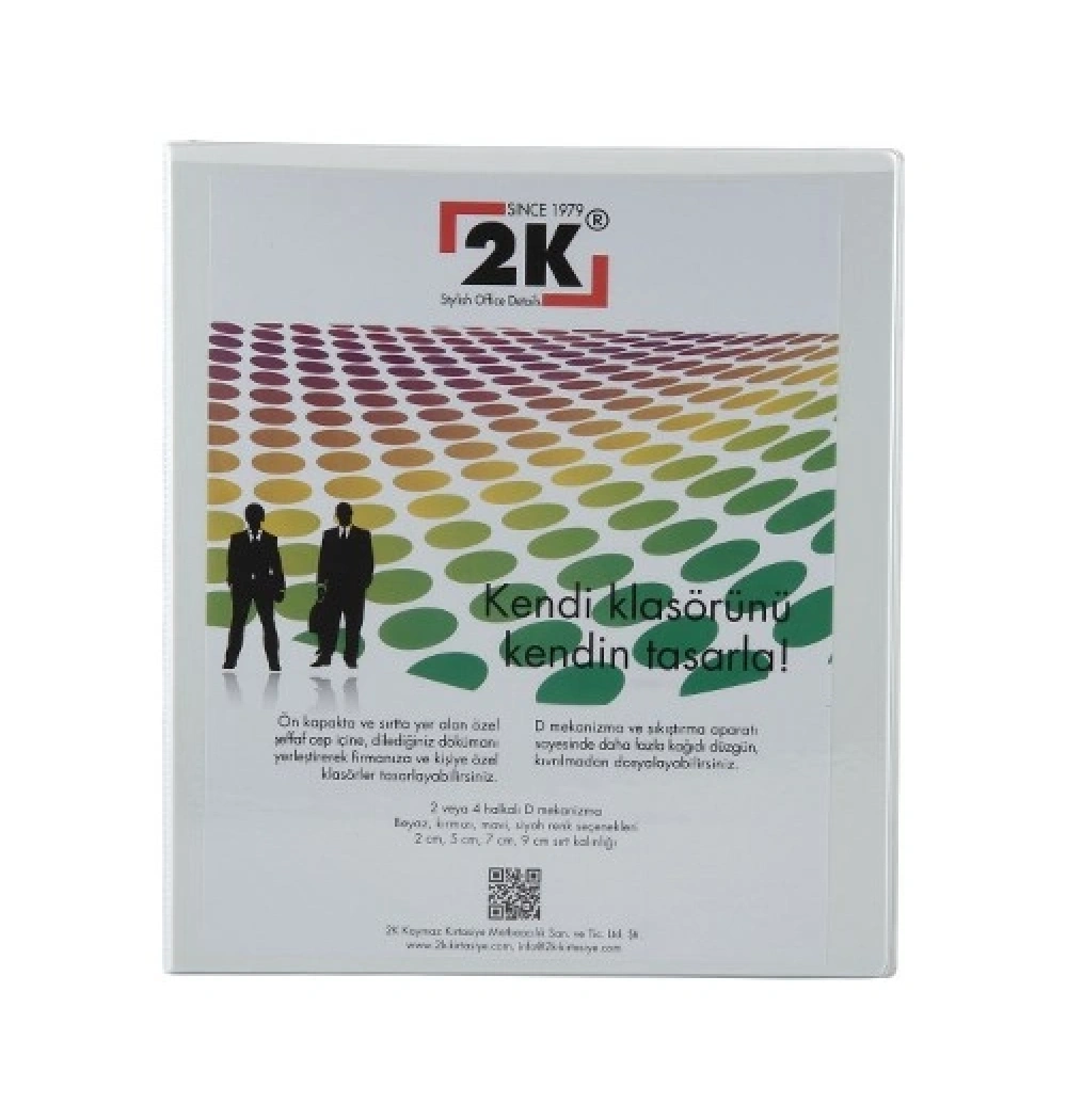 2K CEPLİ FİRMA KLASÖRÜ 3 CM, 4 HALKALI KLASÖR BEYAZ
