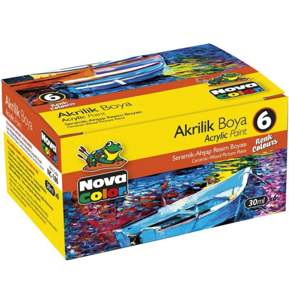 NOVA COLOR AKRİLİK BOYA 6 RENK NC-180