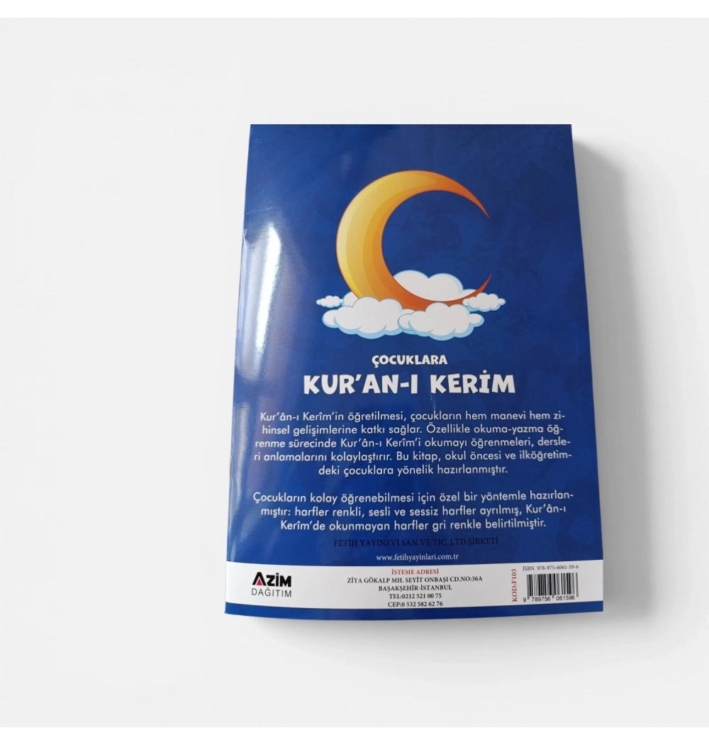 Çocuklar İçin Kuran-ı Kerim Hatim Cüzü 1-30. Cüzler Pembe- Mavi Çantalı Fetih