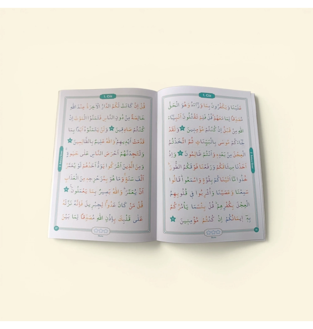 Çocuklar İçin Kuran-ı Kerim Hatim Cüzü 1-30. Cüzler Pembe- Mavi Çantalı Fetih