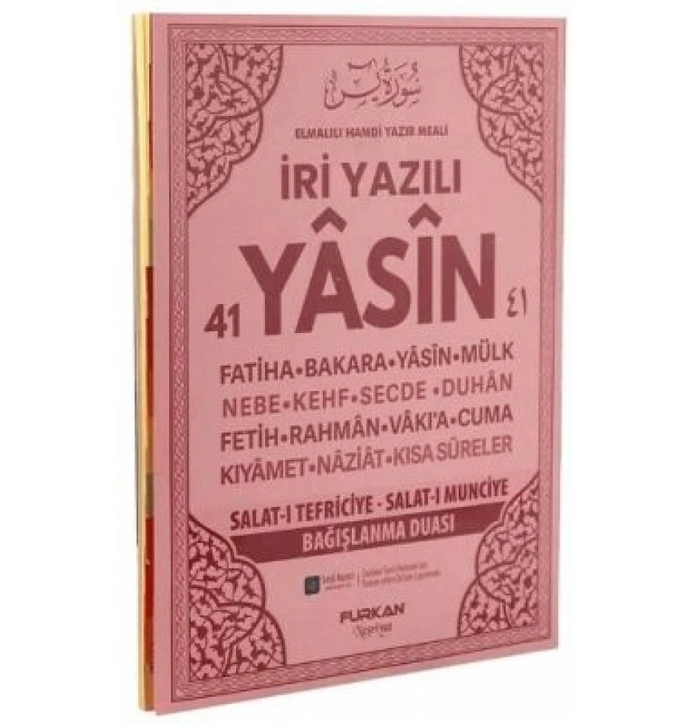 Furkan Rahle Boy 128 Sayfa İri Yazılı Yasin Cüzü Pembe Renk