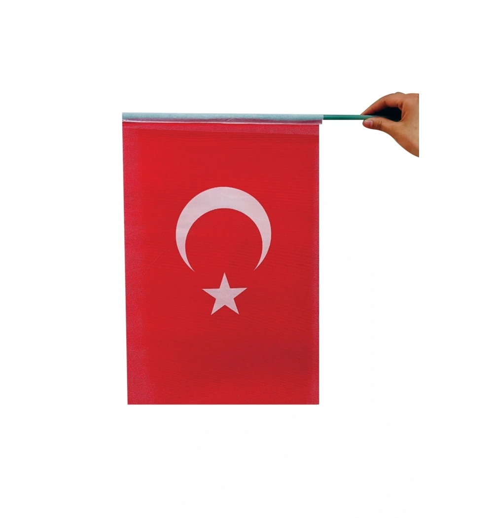 Raşel Sallamalı Sopalı Türk Bayrak Pigment 20x30 Cm