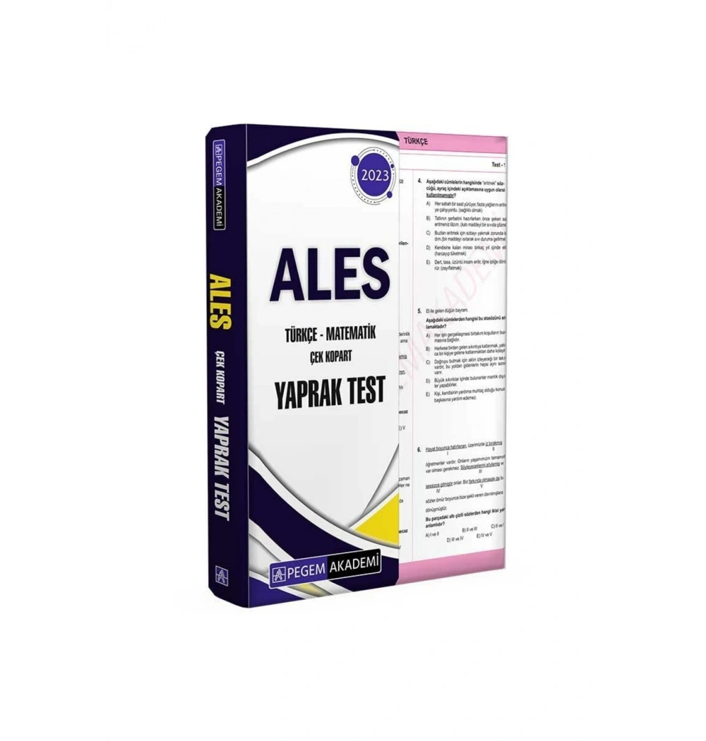 Pegem 2023 Ales Türkçe Matematik Yaprak Test