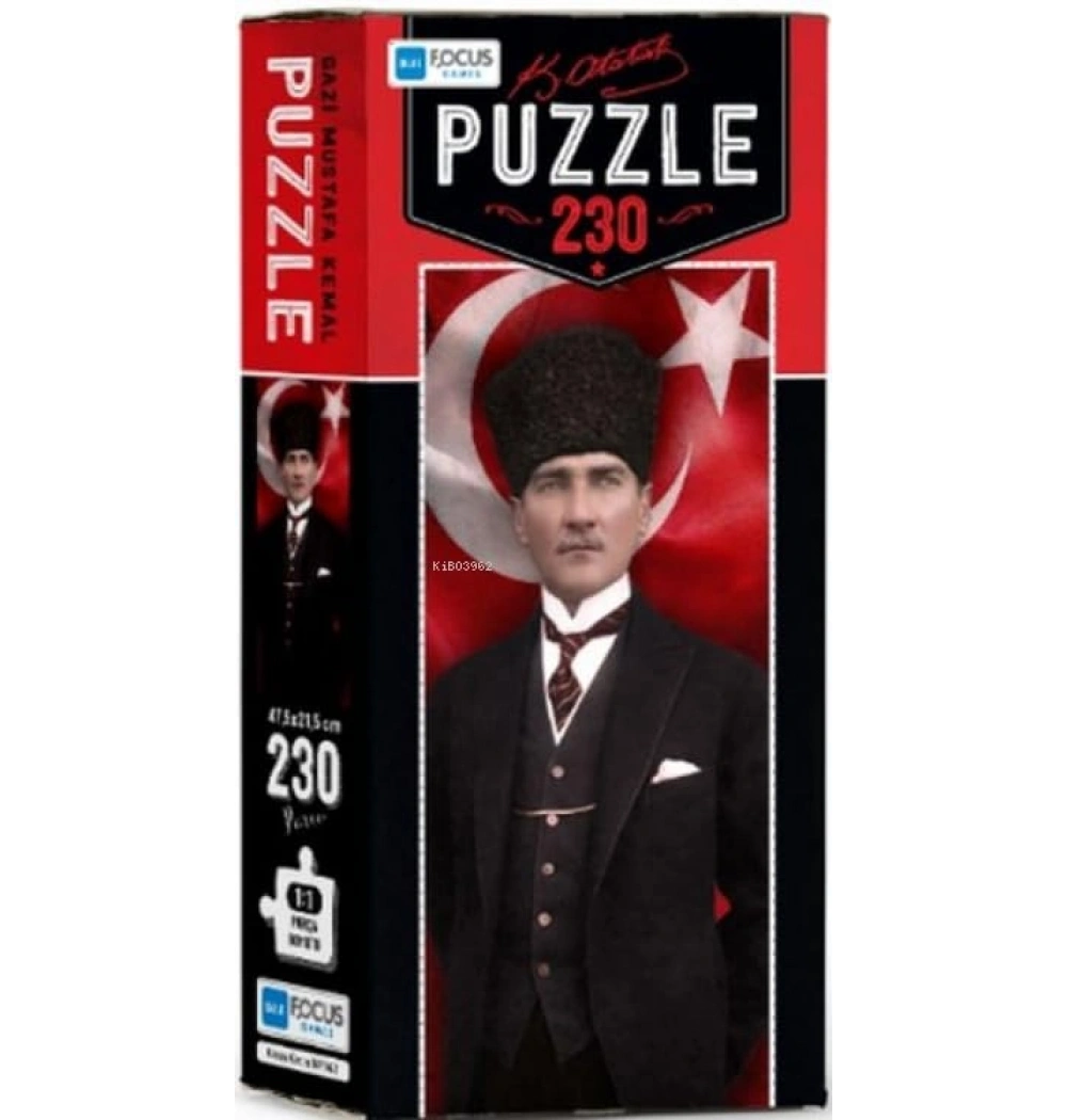 Blue Focus Kutulu 230 Parça Puzzle Gazi M.K.Atatürk Mavi Lale