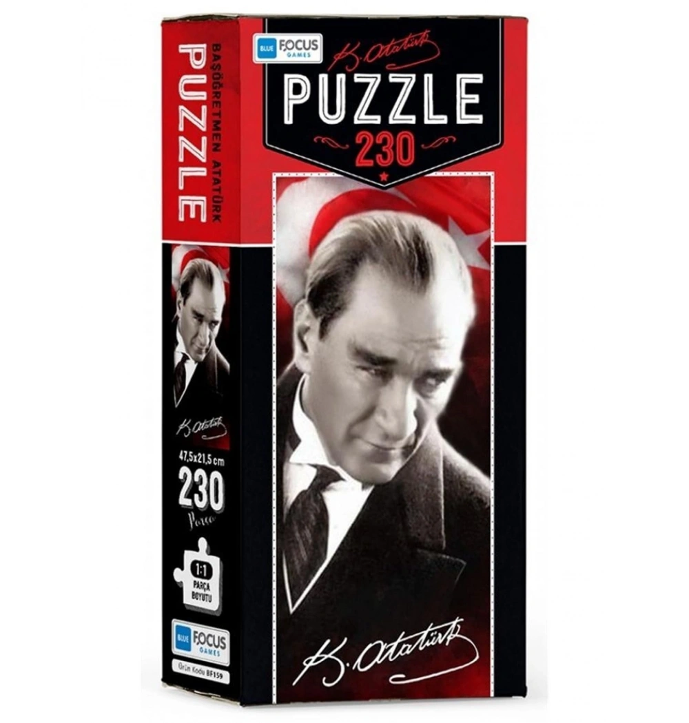 Blue Focus Kutulu 230 Parça Puzzle Atatürk  Mavi Lale