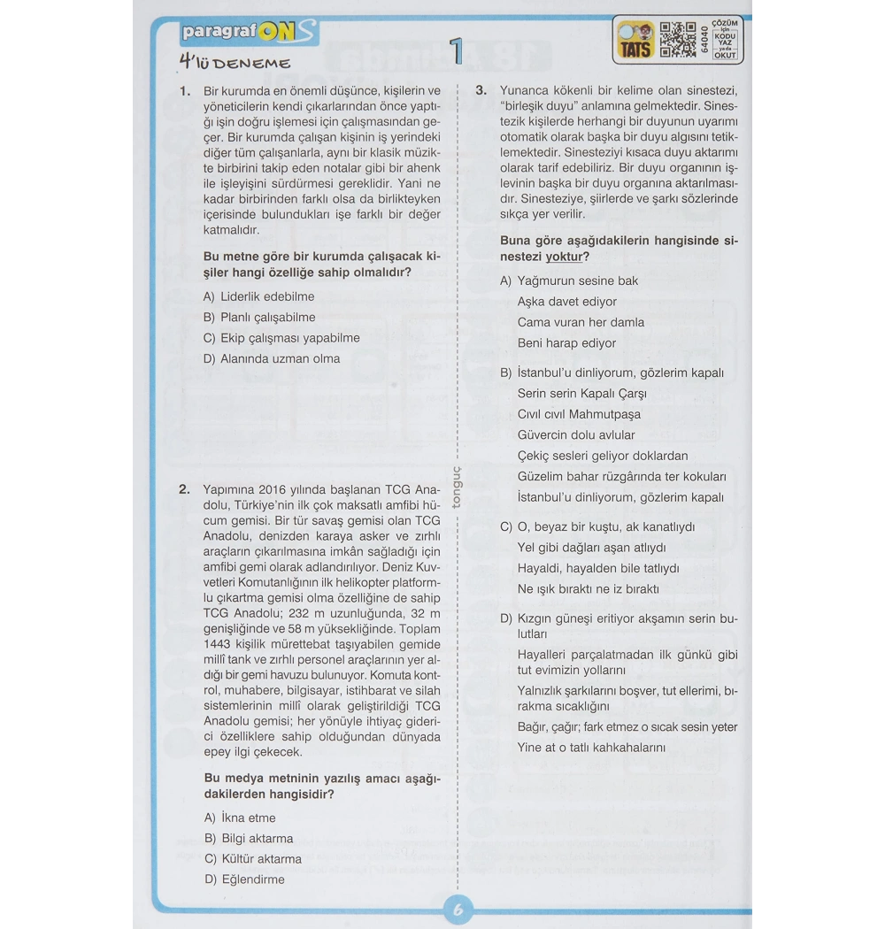 Tonguç 8.Sınıf Paragrafons