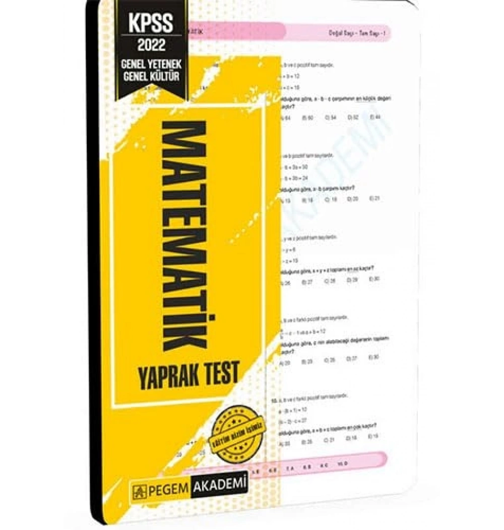 Pegem Kpss 2022 Gy Gk Matematik Yaprak Test
