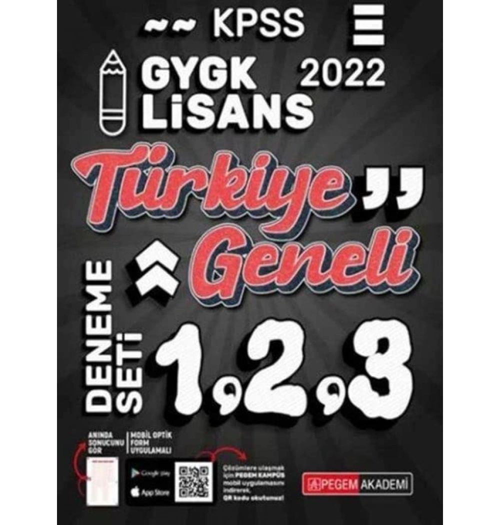 Pegem Kpss 2022 Gy Gk Lisans Türkiye Geneli Deneme 1-2-3