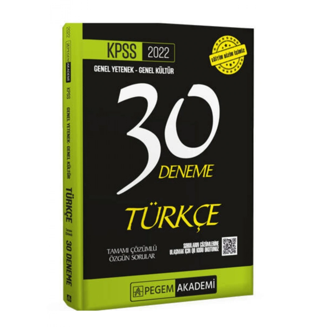 Pegem Kpss 2022 Gy Gk Türkçe 30 Çözümlü Deneme