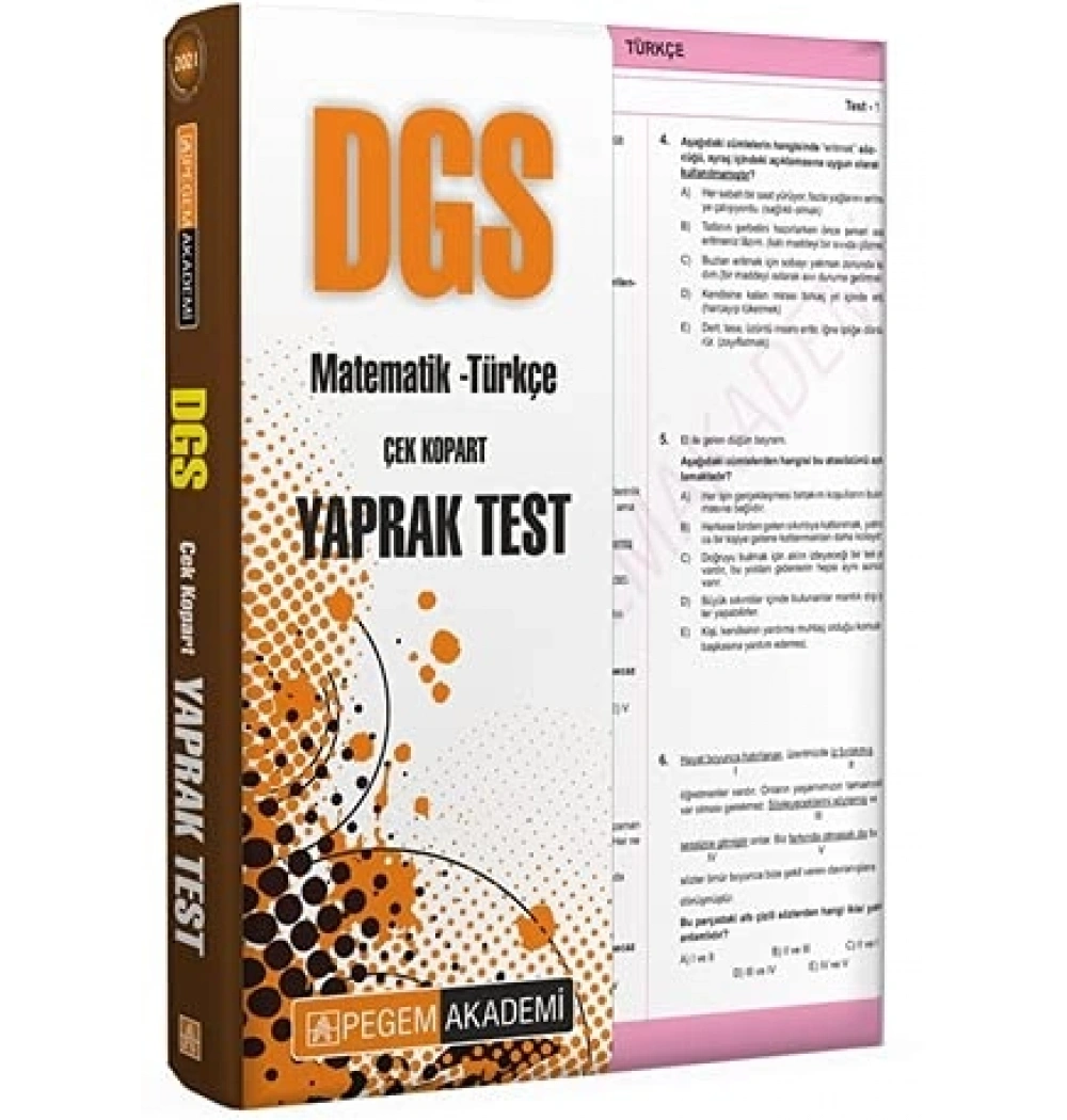 Pegem Dgs Türkçe Matematik Yaprak Test
