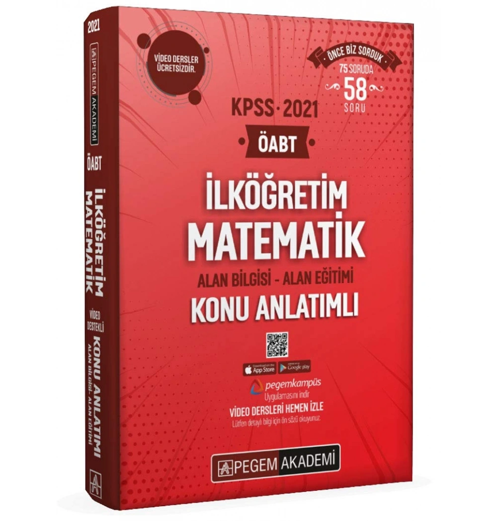 Pegem Öabt 2021 İlköğretim Matematik Konu Anlatımlı Set