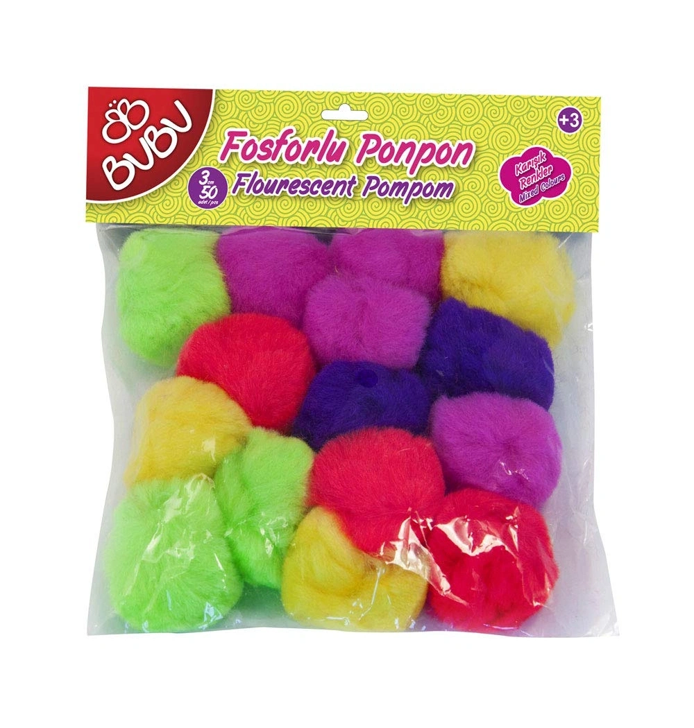 Bu-Bu Fosforlu Ponpon 3Cm 50Li Karma