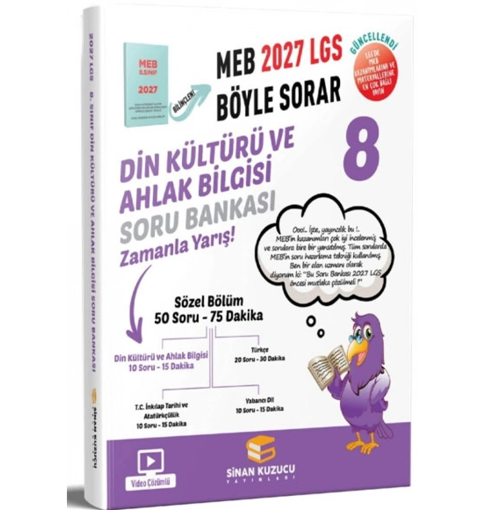 8.Sınıf Din Kültürü Ahlak Bilgisi Soru Bankası 2027 Lgs Meb Böyle Sorar Sinan Kuzucu