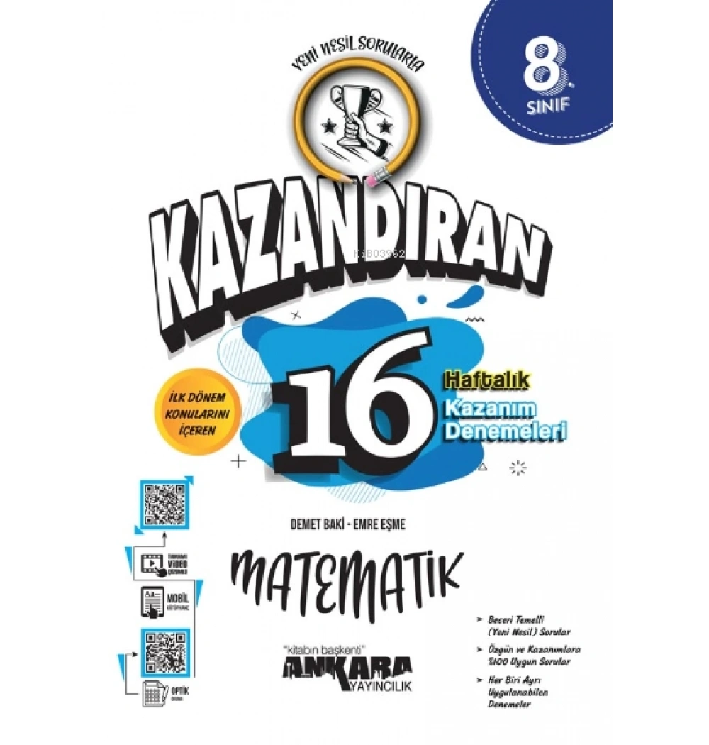 8. Sınıf 1.Dönem Matematik 16 Haftalik Denemeler