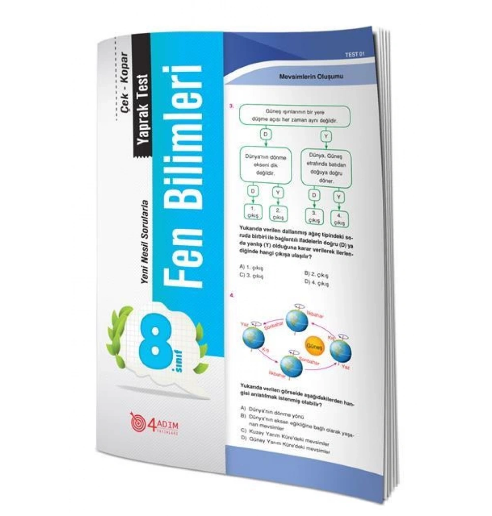 8. Sınıf Fen Bilimleri Yaprak Test 4 Adım