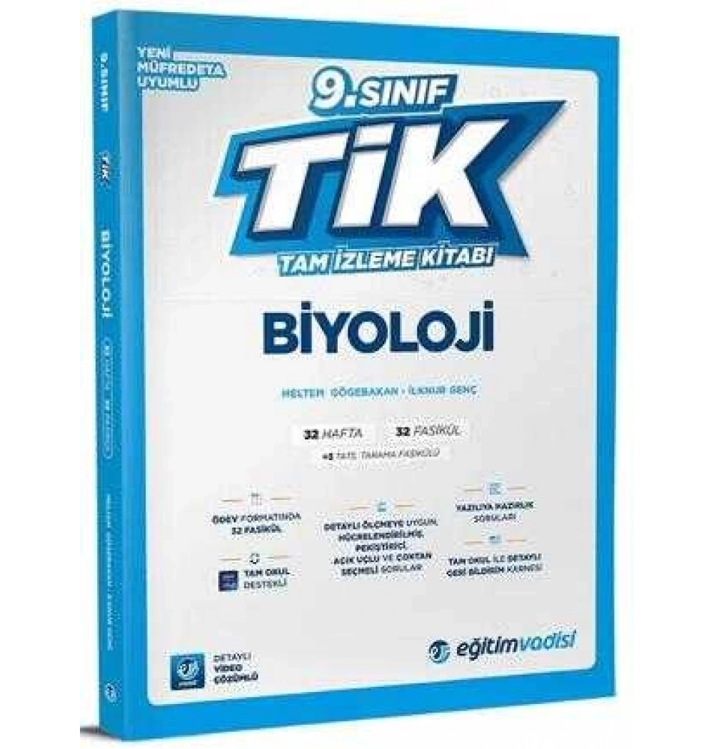 9.Sınıf Biyoloji Tam İzleme Kitabı Eğitim Vadisi