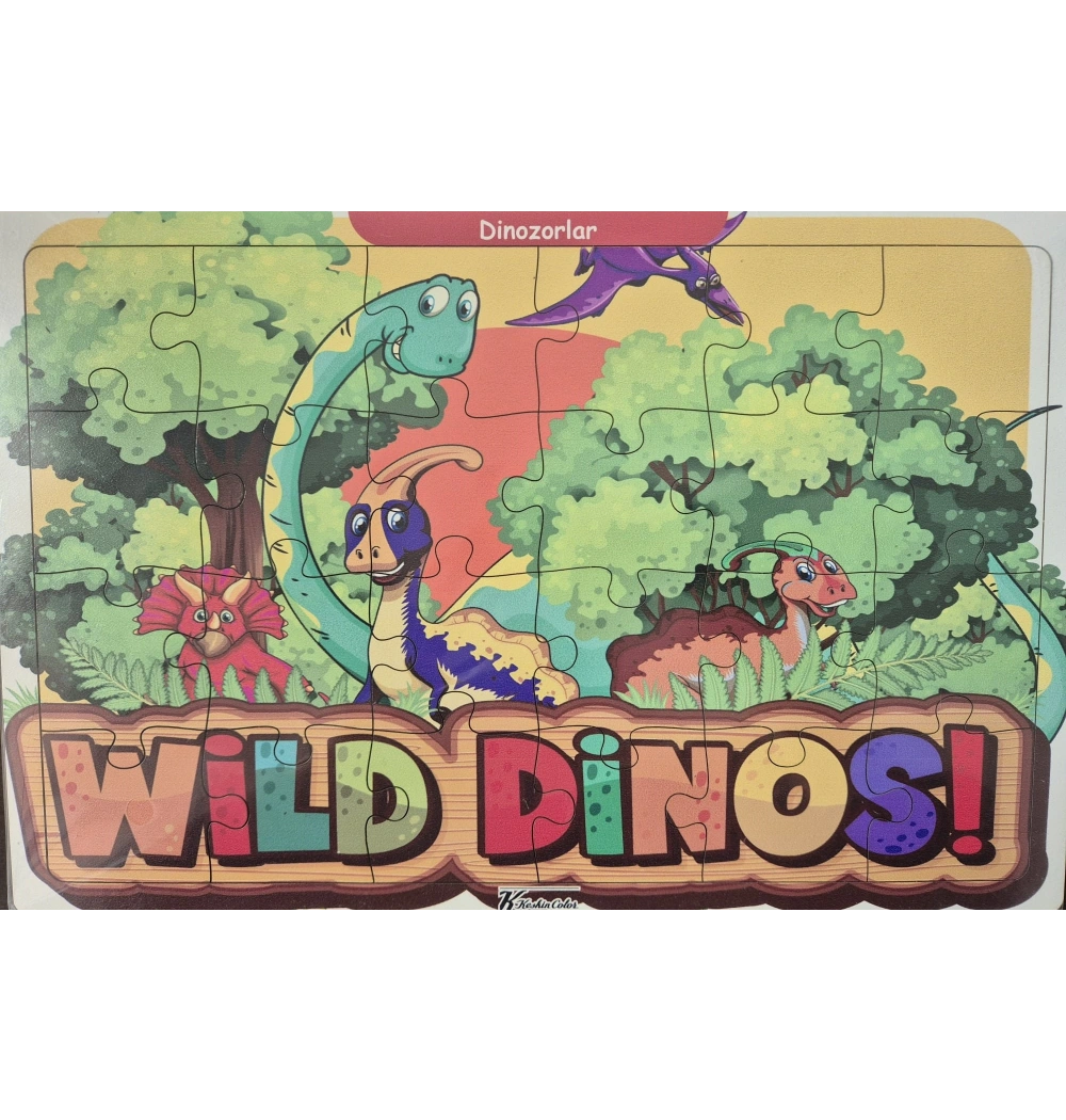 Ahşap Puzzle 24x30 cm 24 Parça Dinozorlar