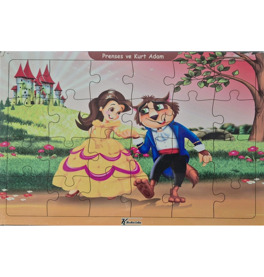 Ahşap Puzzle 24x30 cm 24 Parça Prenses Ve Kurt Adam